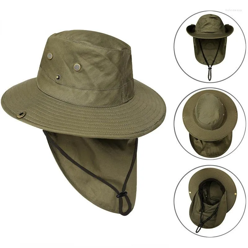 Breathable Mens Summer Sun Hat With String For Mountaineering