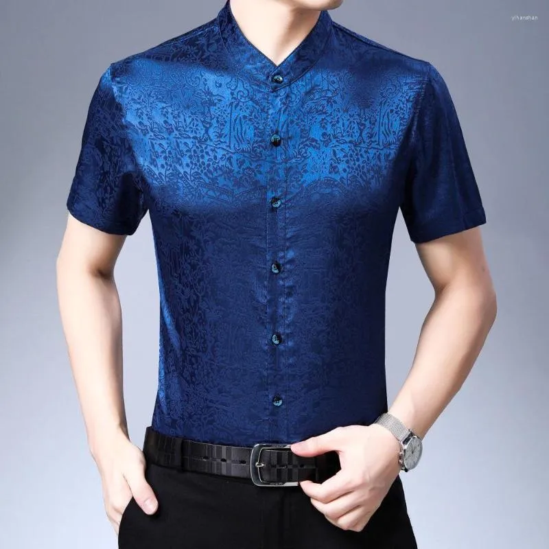 Men's T Shirts Chinese Style Simple Atmosphere Tops Summer Middle Youth Short Sleeve Versatile Moisture Absorbing T-Shirt W5584