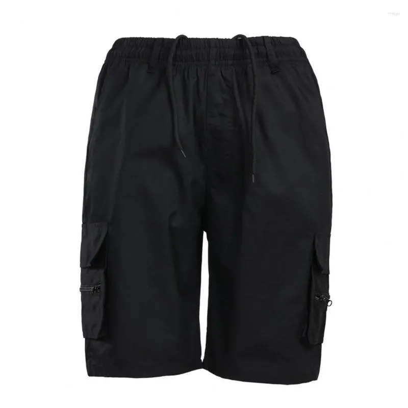 Men's Pants Male Overalls Elastic Waist Cycling Shorts Outdoor Cargo Multi-pockets Loose Work Quick Dry Casual Hiking