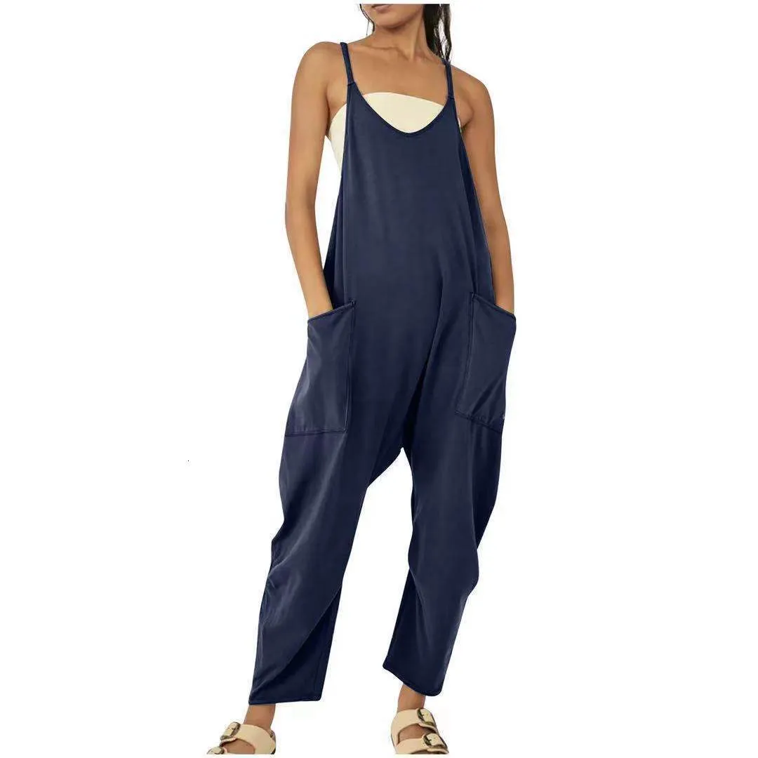 Salopette Jeans Donna Gamba Larga Baggy – Tuta Estiva Con Tasche, Cinghie Regolabili, Stile Y2K E Comoda - 4