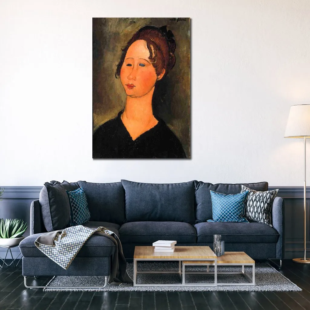 Обнаженная живопись Canvas Artmade Amedeo Modigliani из бургундийской женщины нефтяная работа современный домашний декор