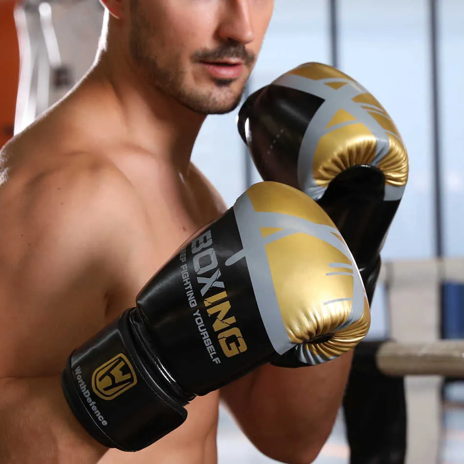 Schutzausrüstung Fingerhandschuhe für Männer Trainingsausrüstung PU Kicki Boxen Karate Muay Thai Guantes De Boxeo Free Fight Sanda HKD230718