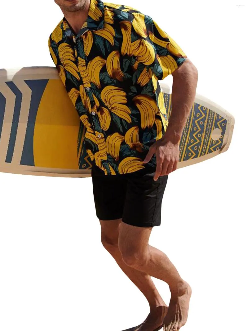 Men's Casual Shirts Men S Classic Hawaiian Print Short Sleeve Button Down Aloha Shirt For Beach Vacation And Luau Party