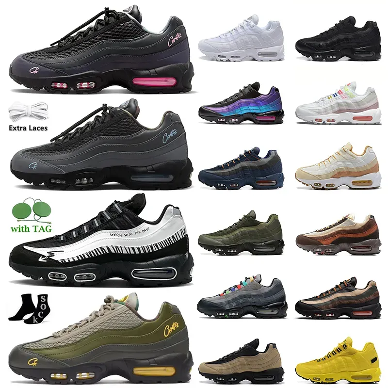 Corteiz x 95 air max 95s Мужские кроссовки, розовые лучи, Эгейский шторм, Нью-Йоркские кроссовки【code ：O】