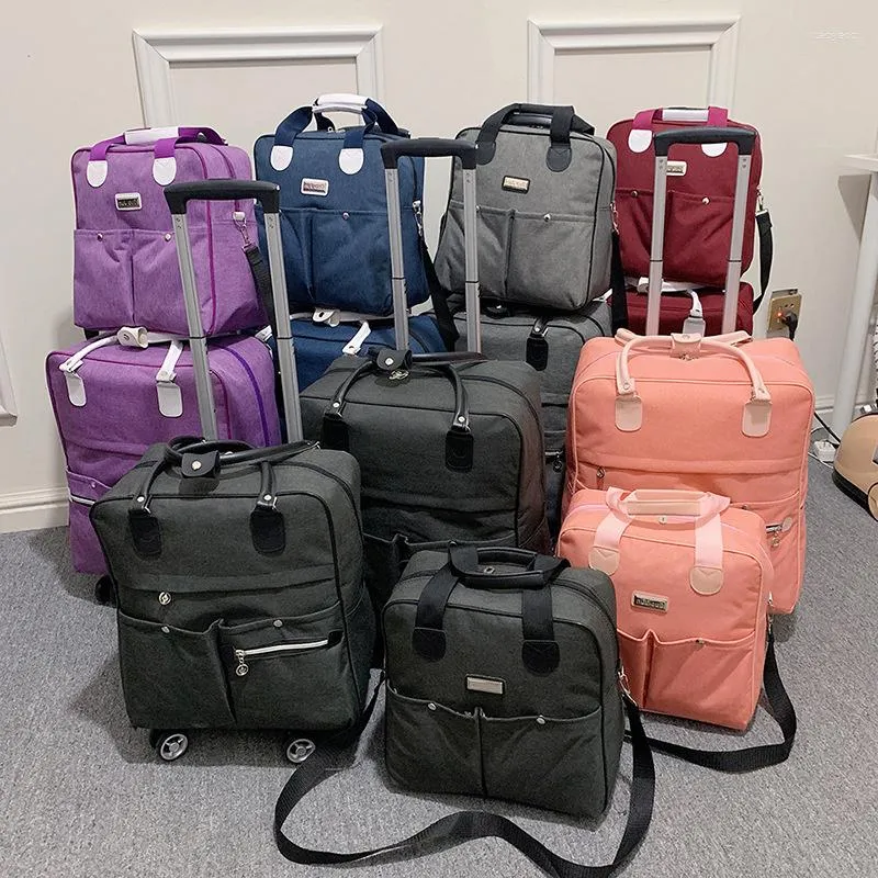 Maletas / SET Bolsa Con Ruedas Mujer Mochila De Viaje Maleta Niña