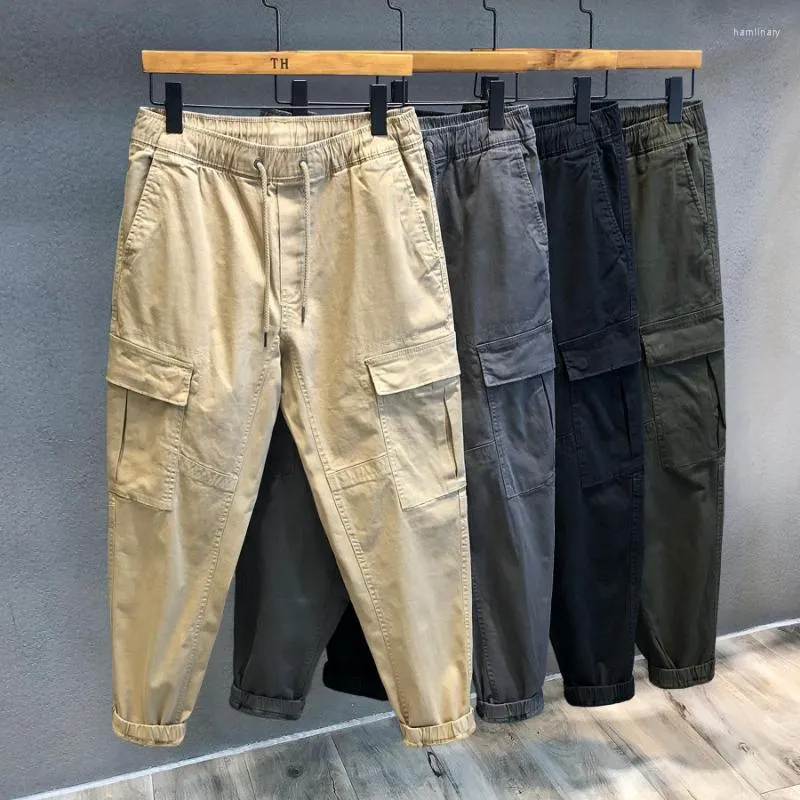 Herrbyxor 2023 Spring Mens Cargo Khaki Militära män Byxor Casual Cotton Tactical Black Pantalon Militaire Homme Q276