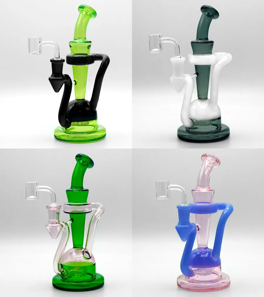 Vintage Premium Recycler Glass Bong Water Narghilè Pipa da 10,5 pollici Original Glass Factory Made può mettere il logo del cliente da DHL UPS CNE