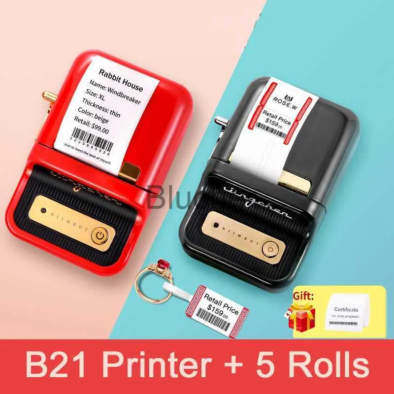 Niimbot B21 Wireless label printer Portable Pocket Label Printer Bluetooth  Thermal Label Printer Fast Printing Home Use Office