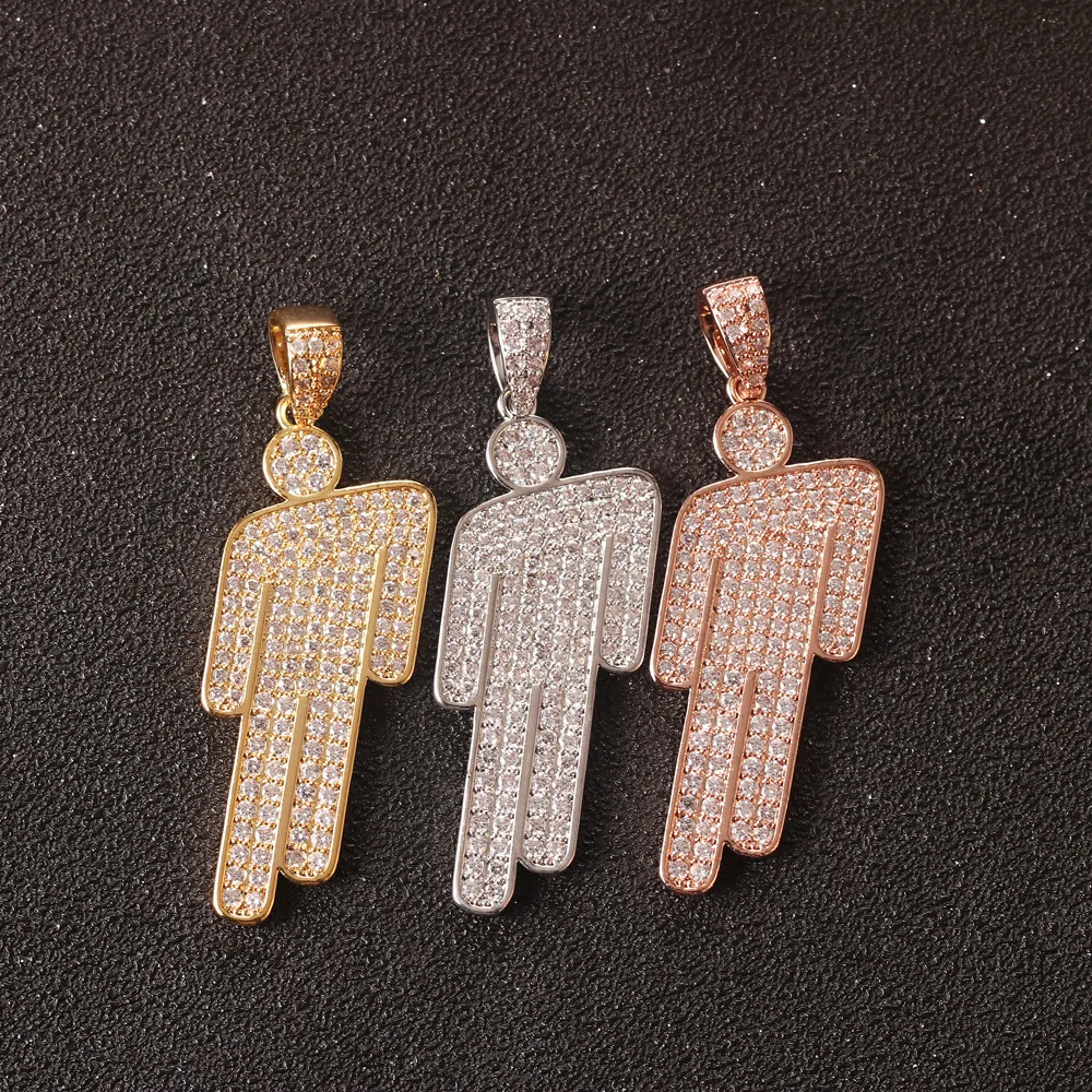 High Quality Black Brass Twist Chain With Zircon Tilted Head
