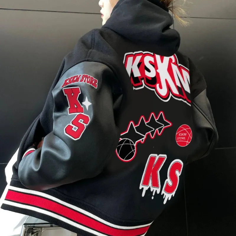 Women's Jackets Letter Embroidery Coat Women Jacket High Street Vintage Motorcycle Clothing Casual for Clothes Tops 230718