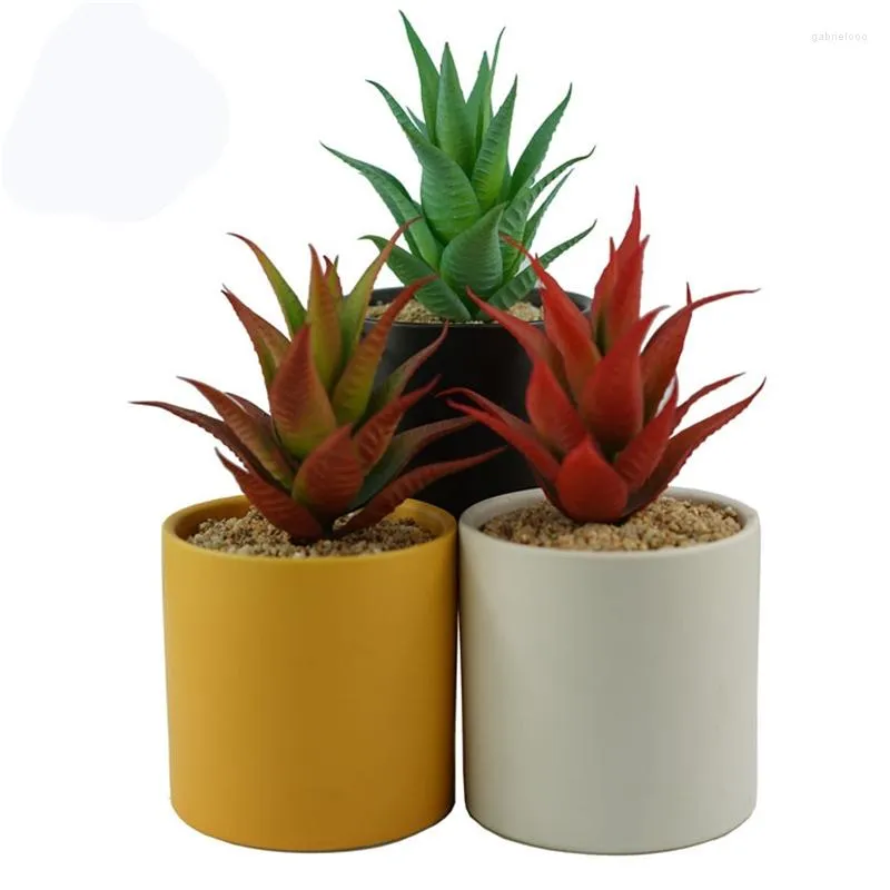 Decorative Flowers Simulated Succulent Plant Cloth Ball Barbados Aloe Ornamental Bonsai Color Artificial Potted Without Flowerpot