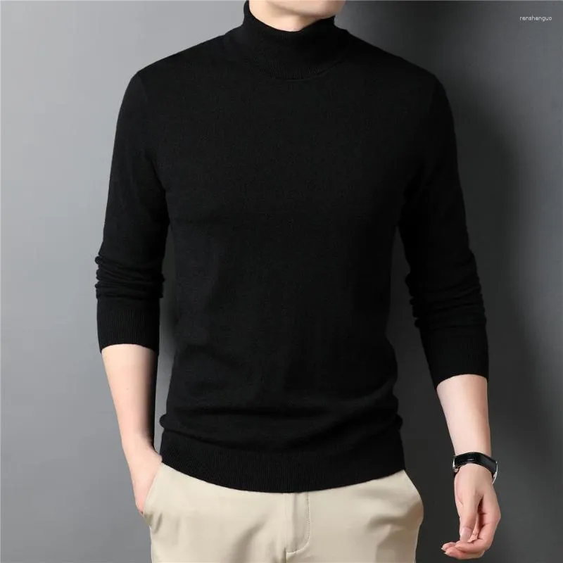 Męska marka swetra merino wełna turtleeck SWEATK MEN Odzież Odzież jesienna zima czysty kolor Slim Grube kaszmirowe pullover Z3016