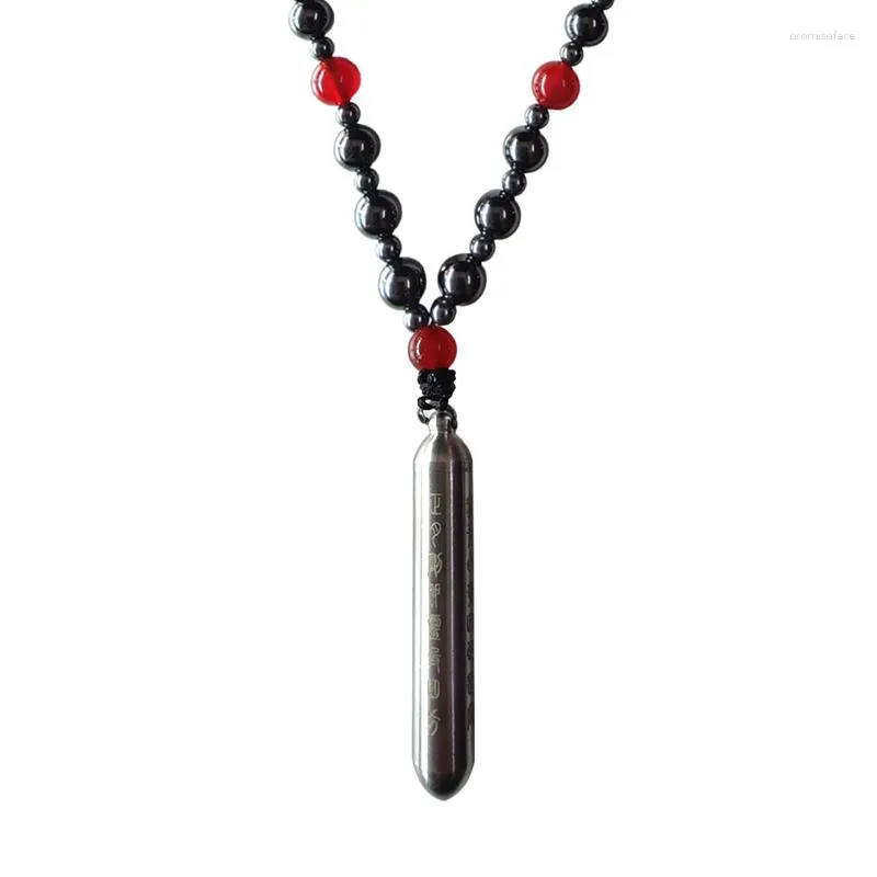 Pendant Necklaces 2023 Fashion Premium Stainless Steel Moxibustion Bar Necklace Health Care With Beads Chain For Men Women Gift