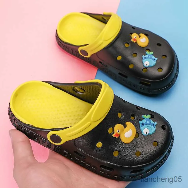 Slipper Summer Kids Sandals Boys Girls Clogs Mules Cartoon Baby Slippers Flat Summer Cartoon Children's Garden Shoes R230718