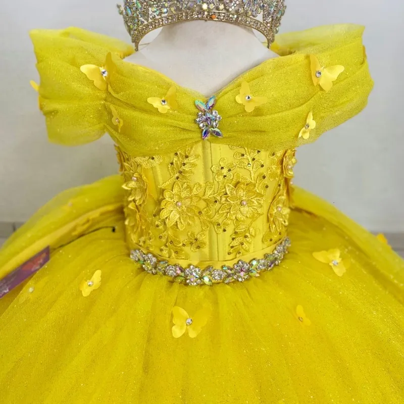 DHgate.com:Golden Off-Shoulder Tulle Ball Gown Dress for