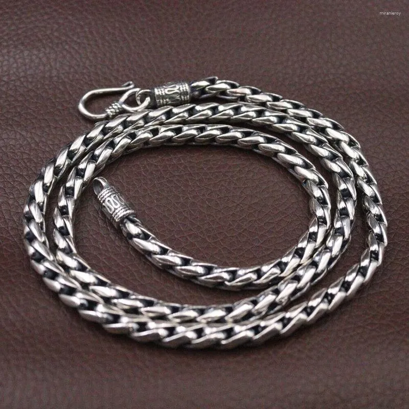 Real 925 Sterling Silver Wheat Link Chain Pure Silver Necklace 4.5