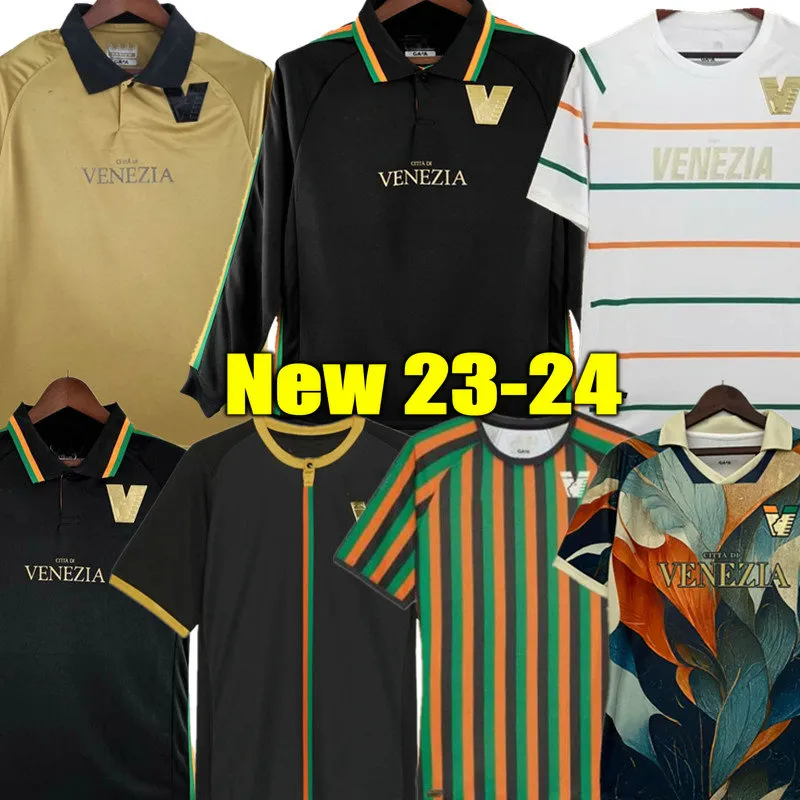 27#BUSIO 22 23 24 Venezia FC Soccer Jerseys home Black Away White Third 4th ARAMU 11# FORTE Venice 2023 2024 Football Shirts 3rd Adukt Kids Kit pré-match training Uniforme