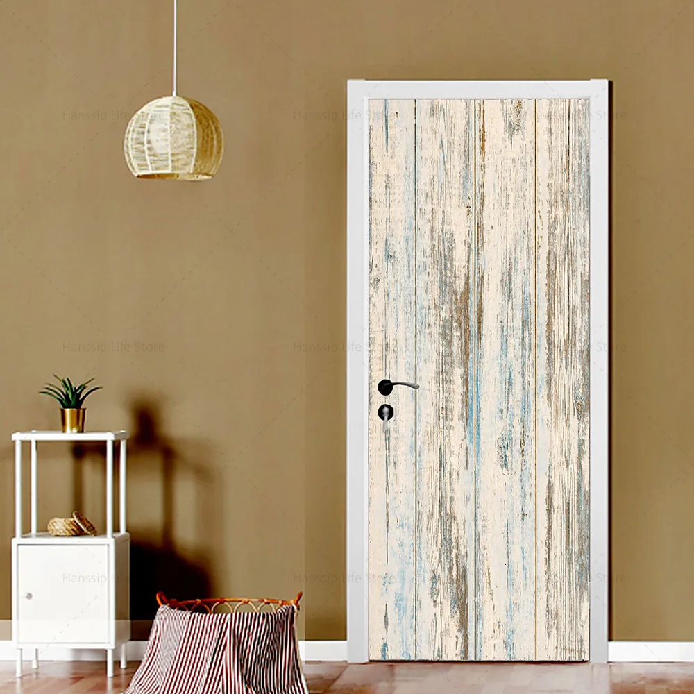 Adesivo Porta 3D Effetto Legno Retrò - 88x200 Cm Autoadesivo Vinile Impermeabile - Foto 2