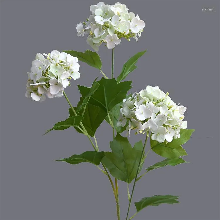 Decoratieve Bloemen 3 Hoofden Kunstmatige Vintage Zijden Hortensia Boeket Bruiloft Nep Planten Vaas Voor Huis Tuin Decoratie