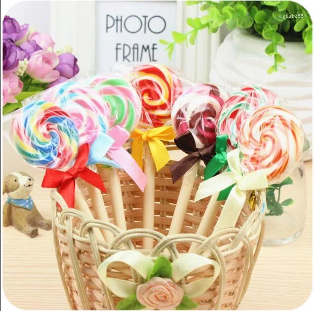 24Pc/Lot Candy Lollipop Ball Point Pen / Student Prizes /Creative Stationery/Children Gift/Wholesale