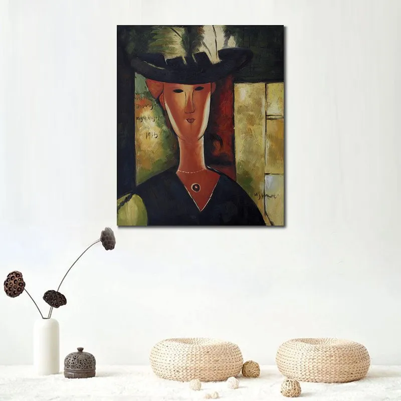 Pintura de alta qualidade Amedeo Modigliani Retrato de Madame Pompadour1915 Arte em tela feita à mão Decoração moderna de restaurante