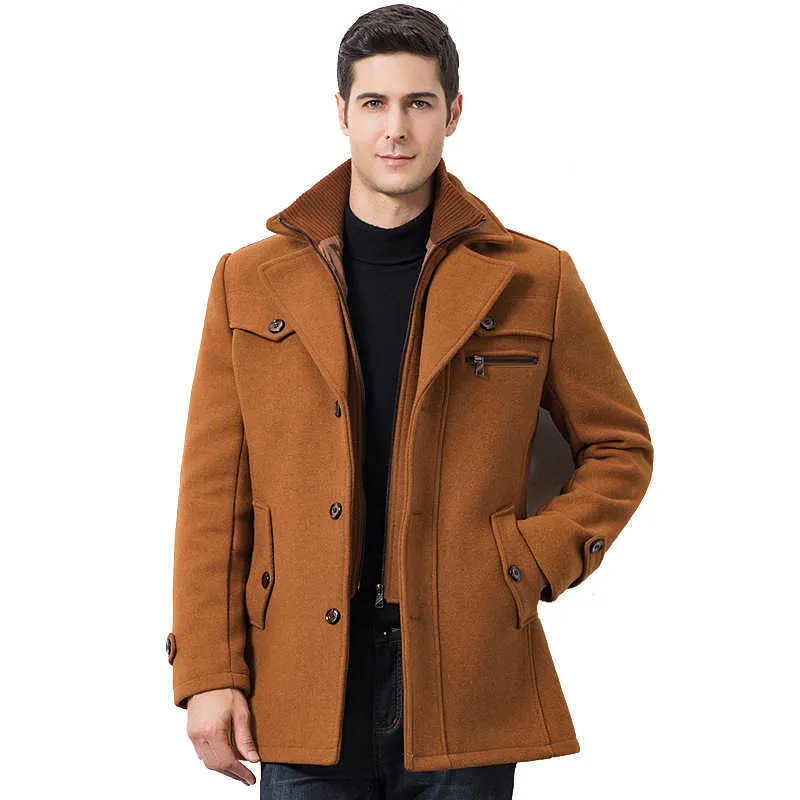 Misturas de lã masculinas Casacos de lã masculinos de inverno Jaqueta de vento de lã Casaco de lã masculino Casaco de lã casual Negócios grosso Gabardina Jaqueta Oversized HKD230718