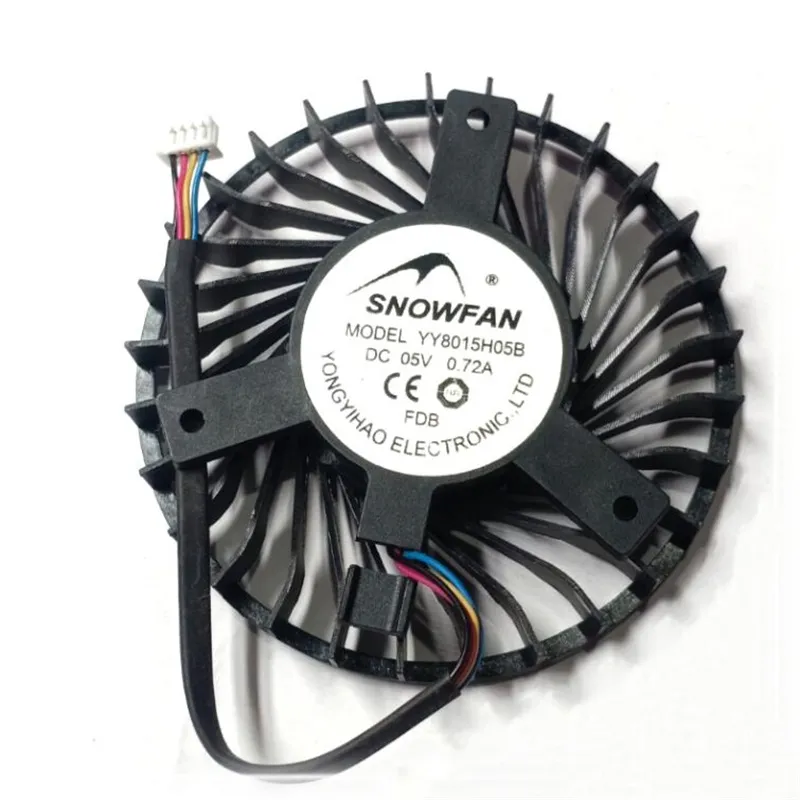 Ventilateur en gros: SNOWFAN YY8015H05B espacement équilatéral des trous 45MM 0.72A DC5V grand volume d'air ventilateur de refroidissement à 4 fils