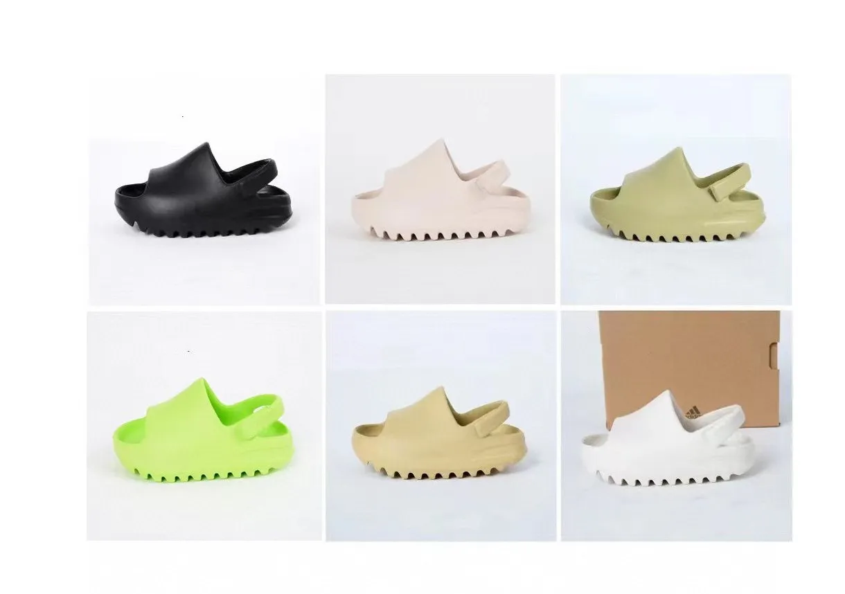 Neonati Pantofole per bambini Toddlers Designer Slide EVA per ragazzi Grils Sandali comodi Glow Green Fuliggine Onyx Black Bone Resin Desert Sand Scivoli in schiuma pura sizeEur23-35