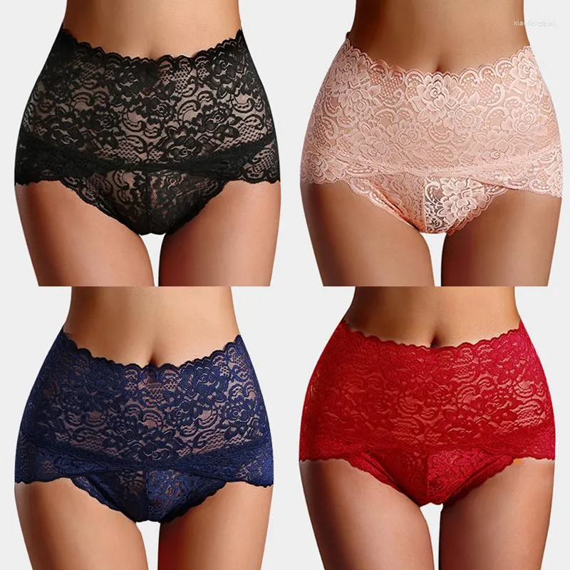 BHs Sets Frauen S Spitze Höschen Sexy Stretched Hohe Taille Damen Atmungsaktive Gemütliche Slips Volle Abdeckung Unterwäsche Getrimmt Knicker