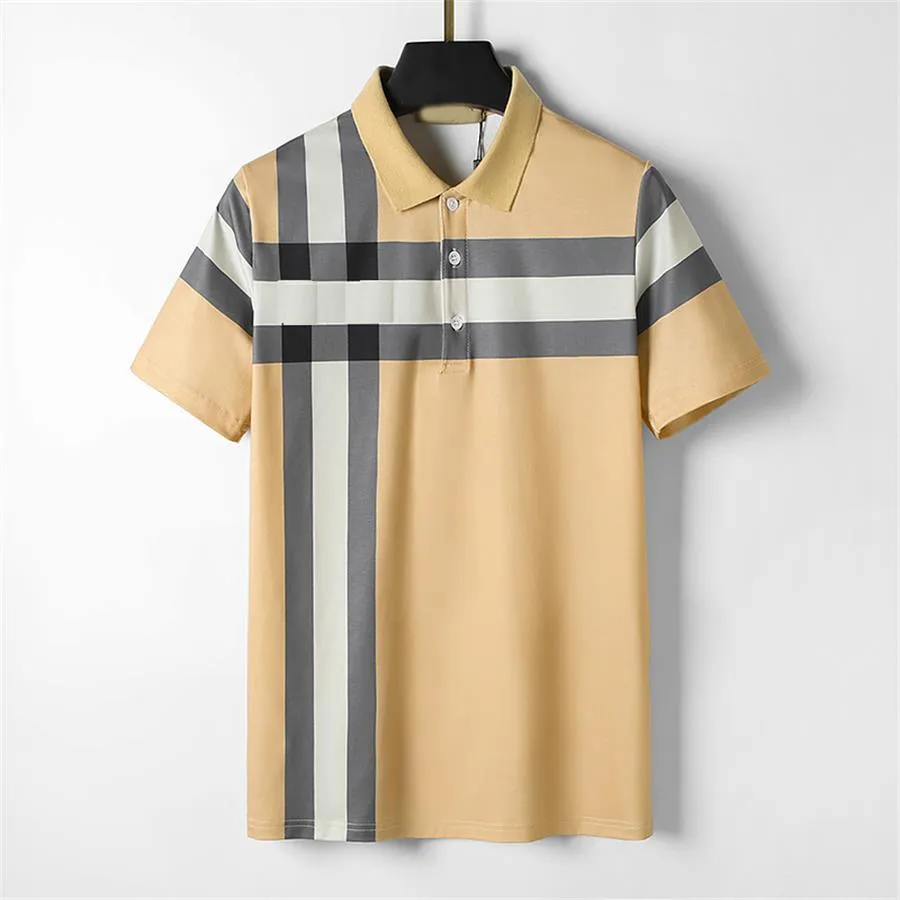 2023Revers kurzärmeliges Herren-Sommer-Business-Casual-kariertes POLO-Shirt aus Baumwolle, hochwertiges, lässiges Halbhülsen-T-Shirt, atmungsaktiv, M-XXXL