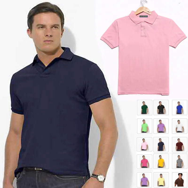 Herrpolos hombre liten polo topp kort ärm casual 100 bomullsskjorta hög kvalitet homme masculino 230717