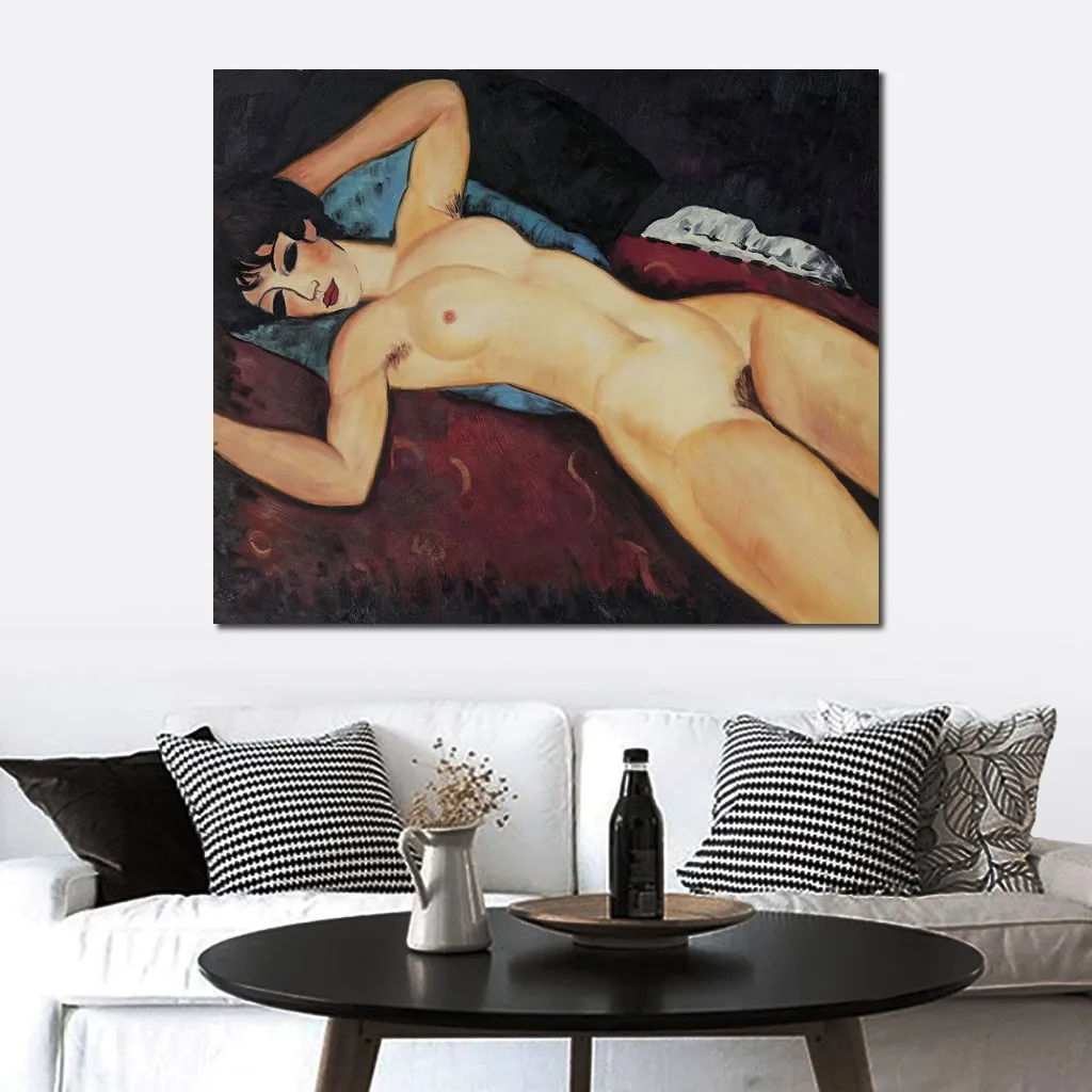 Nude Painting Canvas Art Handmade Amedeo Modigliani of Nudo Disteso Oil Artwork Modern Home Decor