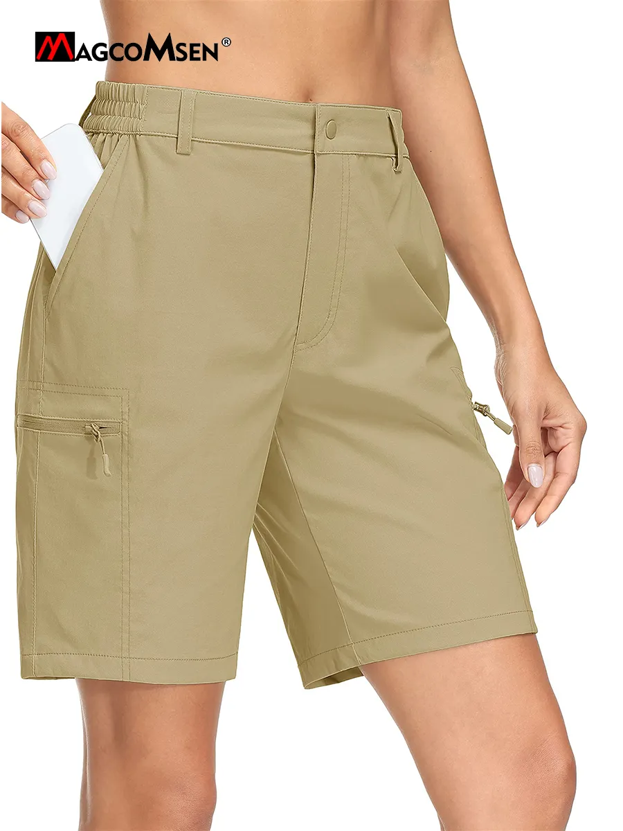 Short femme MAGCOMSEN Randonnée Cargo Léger Séchage Rapide Respirant Athlétique Golf Outwear Poches Zippées Workwear 230718