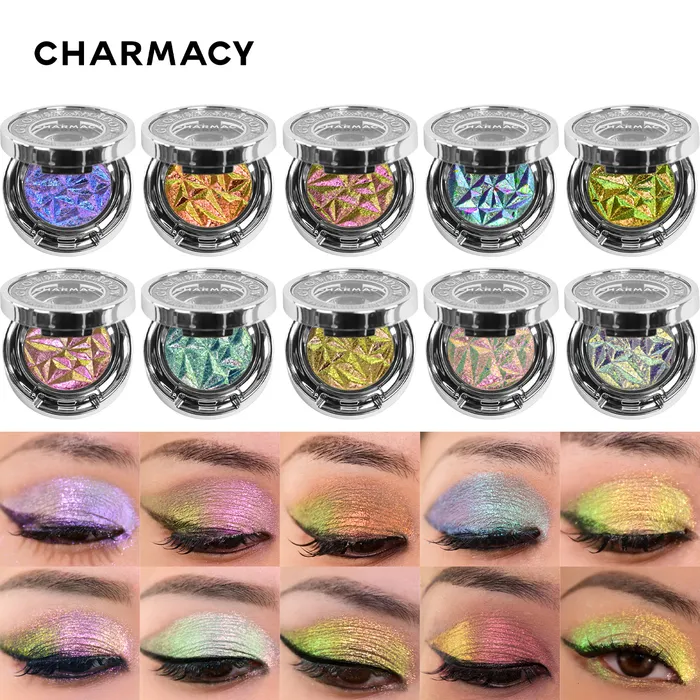 Eye Shadow Charmacy 10 Multichrome Single Eye Shadow High Pigment Long Long Earn Chrome Eyeshadow Glitter Easy to Eye Makeup 230717