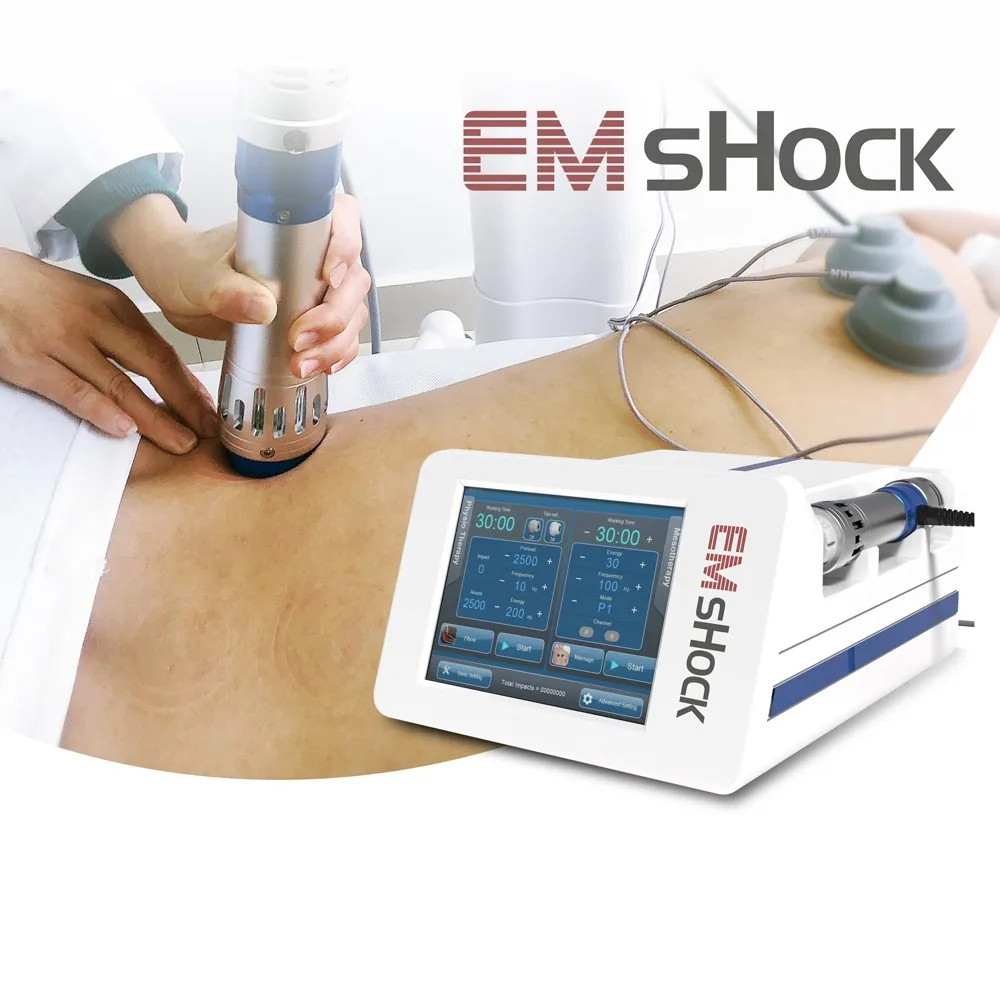 Dispositivo físico EMShock 2 em 1 equipamento de terapia por ondas de choque EMS estimulador muscular sistema massageador extracorpóreo para alívio da dor Tratamento de disfunção erétil ED