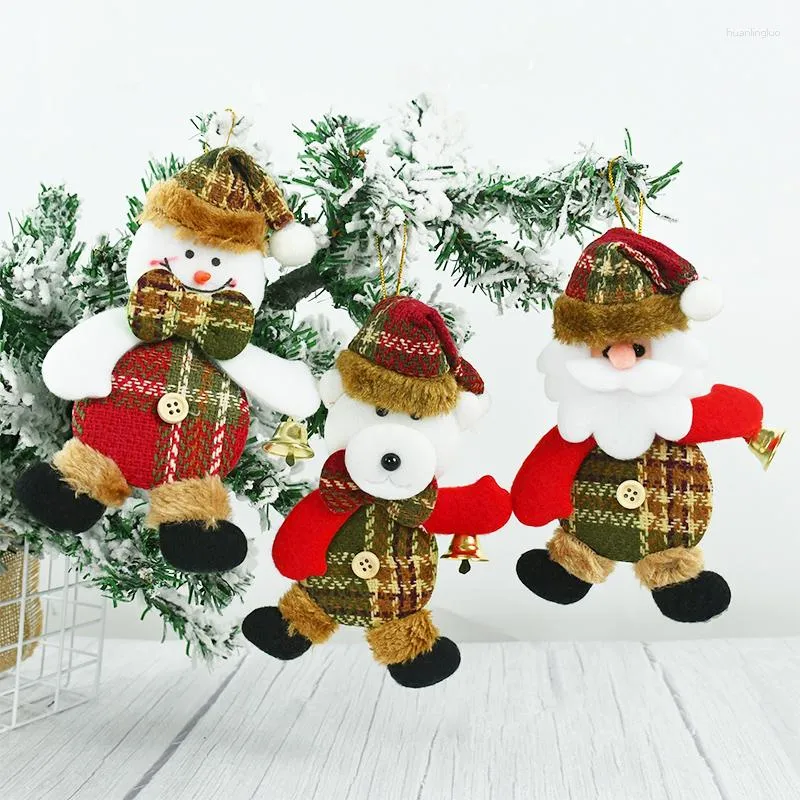 Décorations De Noël 1 pcs Ornement Suspendu En Peluche Père Noël Arbre Pendentif Bonhomme De Neige Ours Elk Pour Xmas Home Party Décoration Fournitures