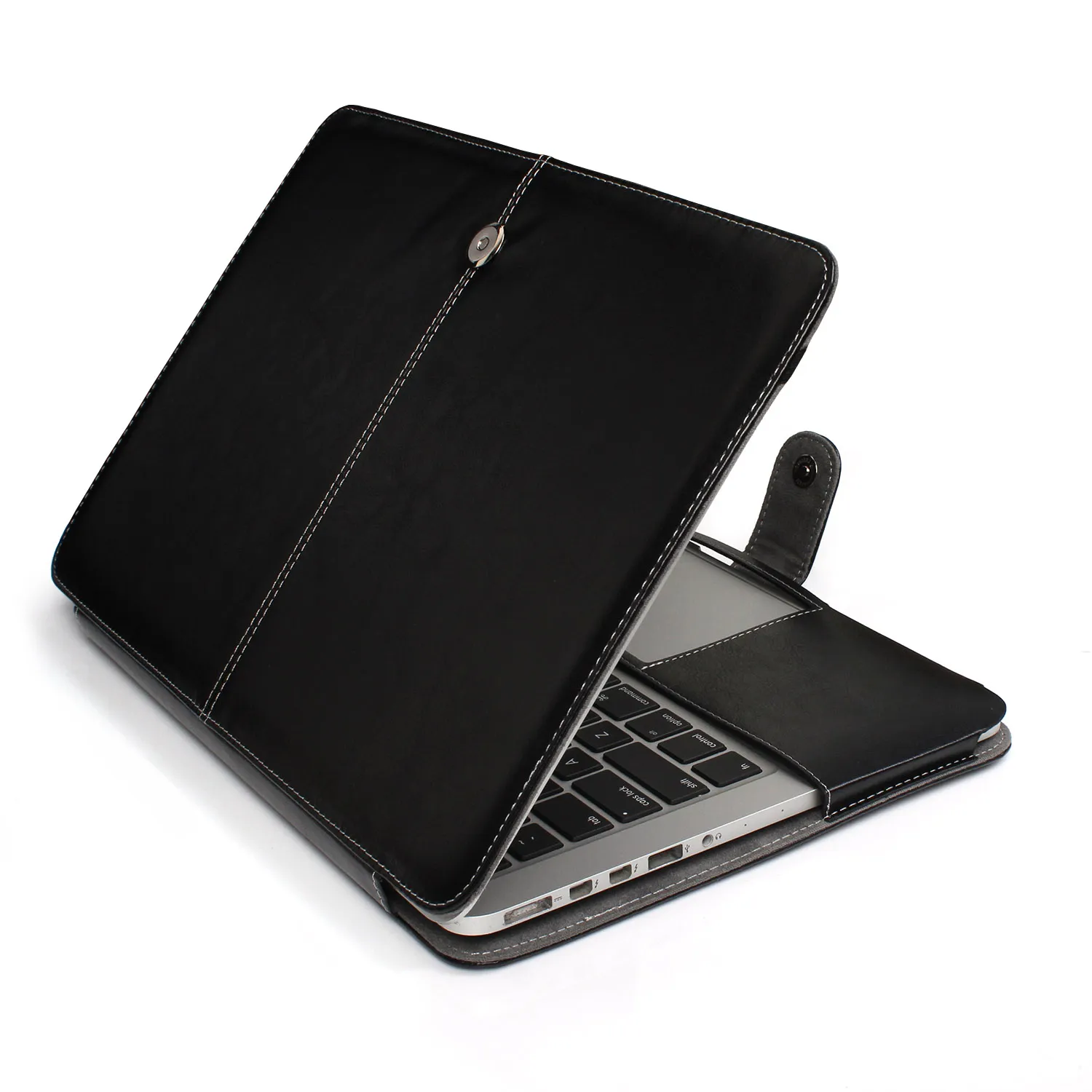 Slim Pu Leather Folio Case Protective Cover för MacBook Air Pro med Retina 12 13 15 16 tum Laptop Protection Folding Falls