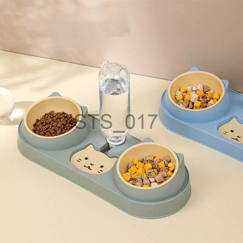 thumbnail image 2 of Pet Water Dispenser And Food Bowl, Pet Dog Cat Water Food Feeder Bowl Bottle Standing Dispenser, Height Adjustable Automatic Water Dispenser Feeding Station For Pets Cats Dogs 2 of 10