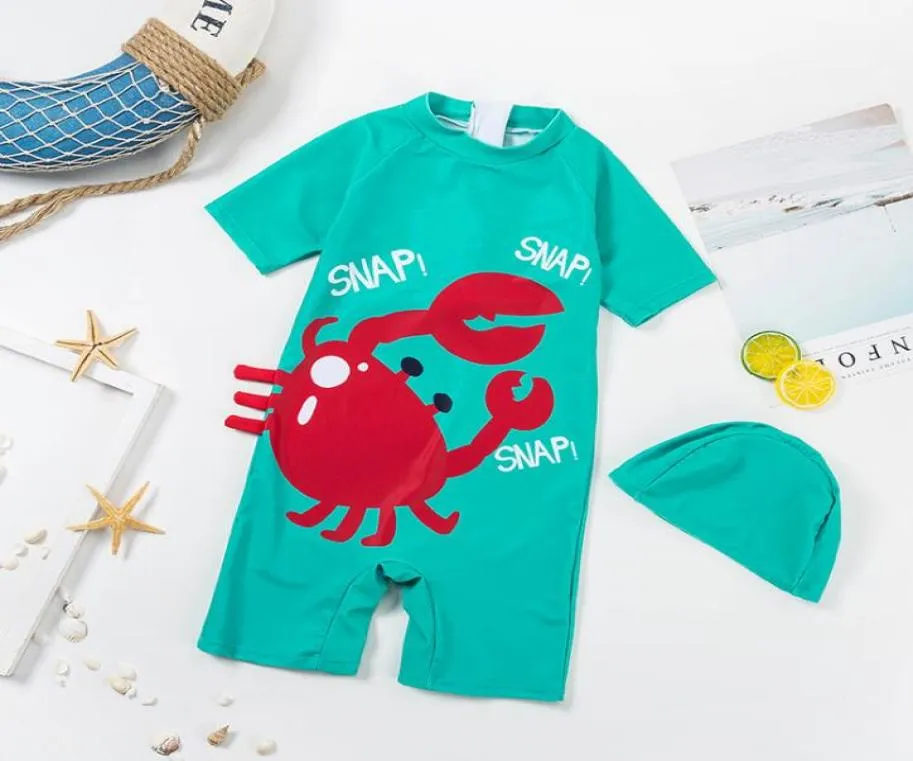 Boy Crab Swimwear Baby Bathing Suit One Pieces Cartoon Children