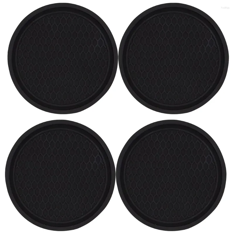 Table Mats 4 Pcs Véhicule Porte-Gobelets Titulaires Boissons Tasses Dessous De Verre Voiture Accessoire Isolé Café Noir