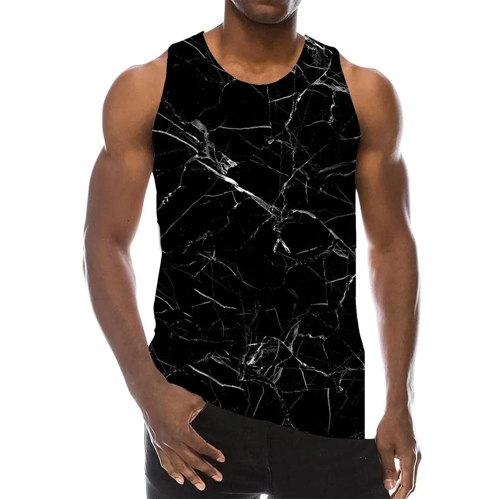 Men's Tank Tops Galaxy Tank Top For Men 3D Print Gym Sleeveless Space Pattern Top Graphic Tees Boys Beach Vest 230717