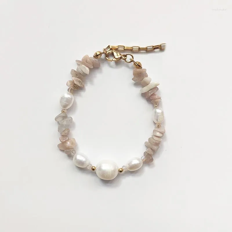 Strand Mode Zoetwater Parel Kralen Ketting Natuursteen Stiksels Ontwerp Voor Vrouwen Prachtige Arm Accessoires Huwelijkscadeau Sieraden