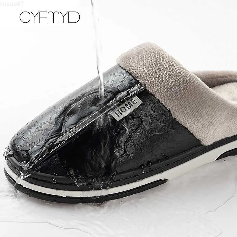 Slippers Mens Slippers Home Winter Indoor Warm Shoes Thick Bottom