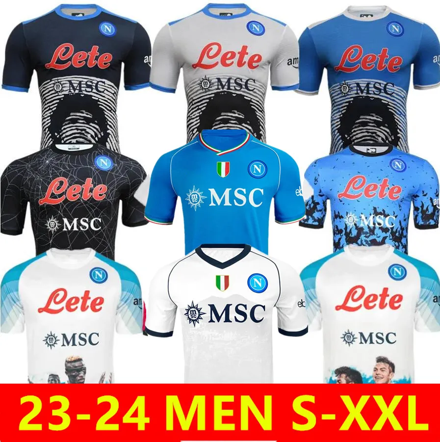 23 23 24 Napoli Futbol Formaları Maglia Napoli Burlon x 2023 2024 Maradona Anguissa Olivera Kvaratskhelia SSC Napoli Futbol Gömlek Osimhen Fabian Lozano