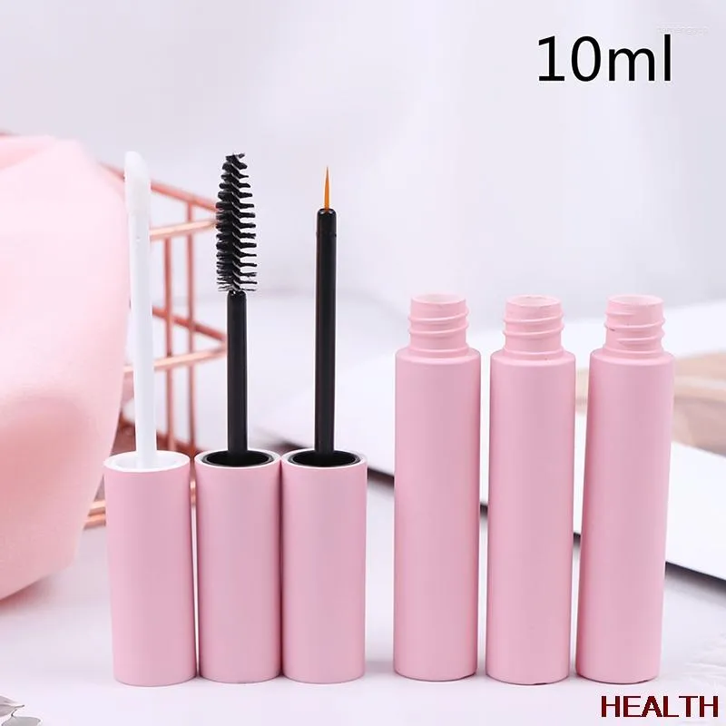 Garrafas de armazenamento 1 pçs 10 ml mini tamanho rosa gloss tubos garrafa vazia delineador rímel recipiente cosmético embalagem pincéis de maquiagem