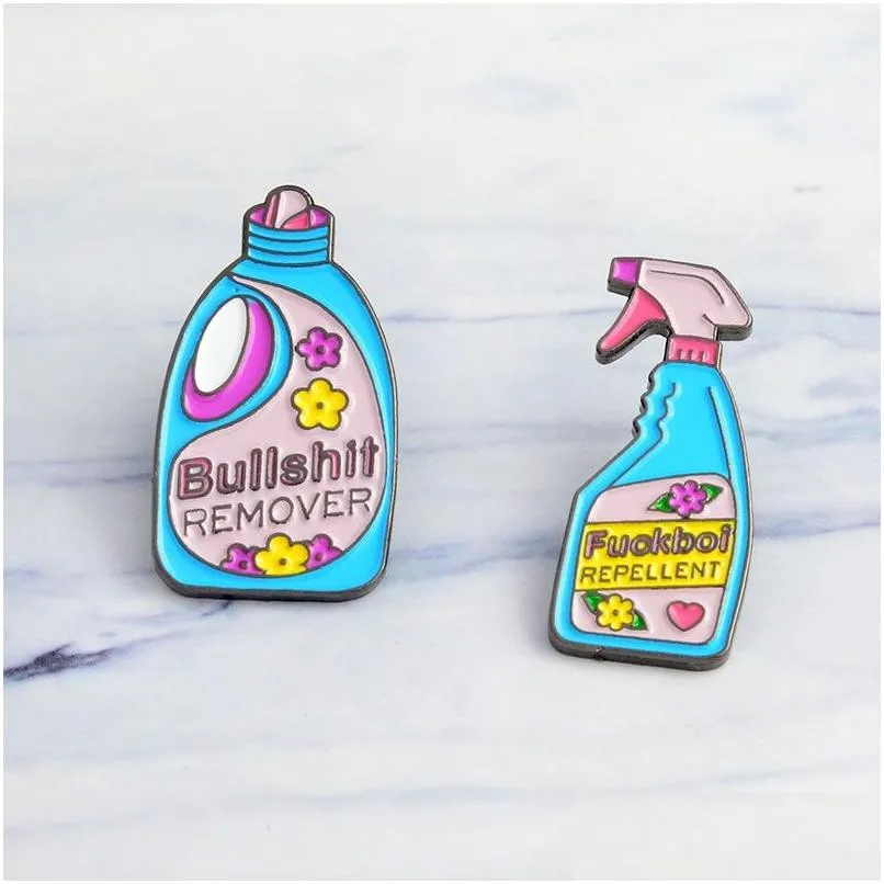 Pins Broschen Cartoon Waschmittel Entfernen Repellent Stil Emaille Pins Abzeichen Denim Jacke Schmuck Geschenke Für Frauen Männer Drop Lieferung Dhcz5