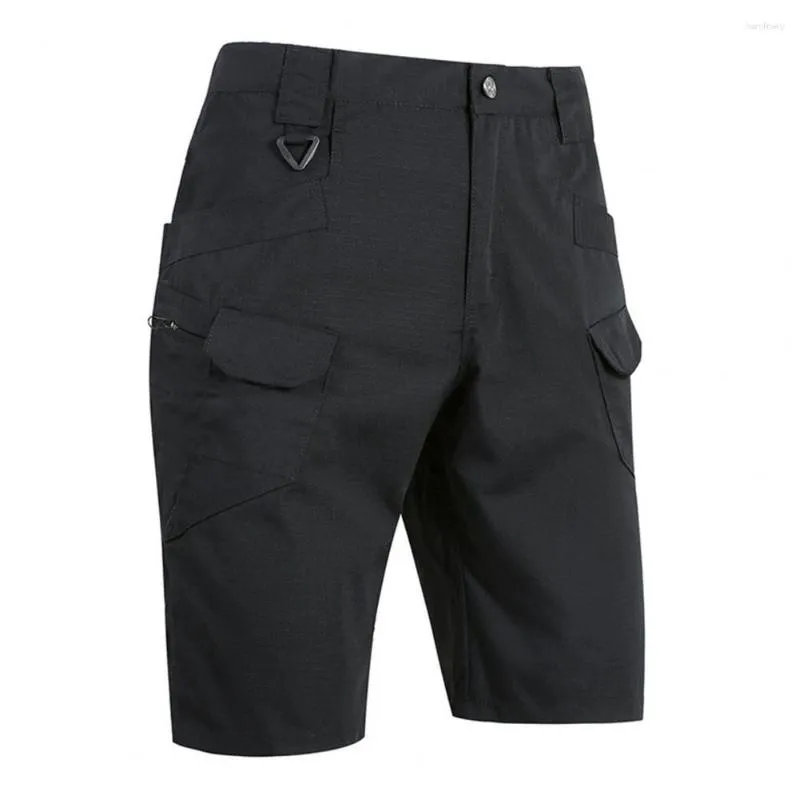 Men's Shorts Summer Cargo Men 2023 Solid Color Outdoor Waterproof Wear Resistant Short Pants Multi Pockets Zipper Hiking