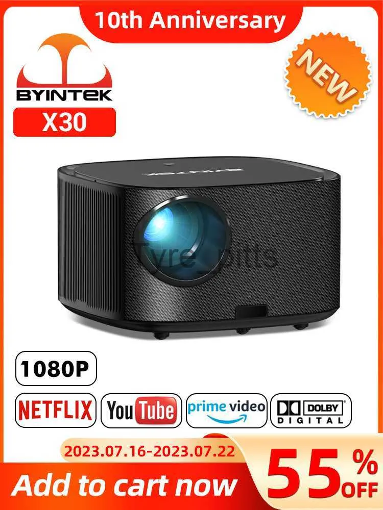 Outros acessórios do projetor BYINTEK X30 1080P Full HD Licenciado Netflix Sistema de TV AI Foco automático Dolby Smart WIFI LCD LED Projetor de home theater de vídeo x0717