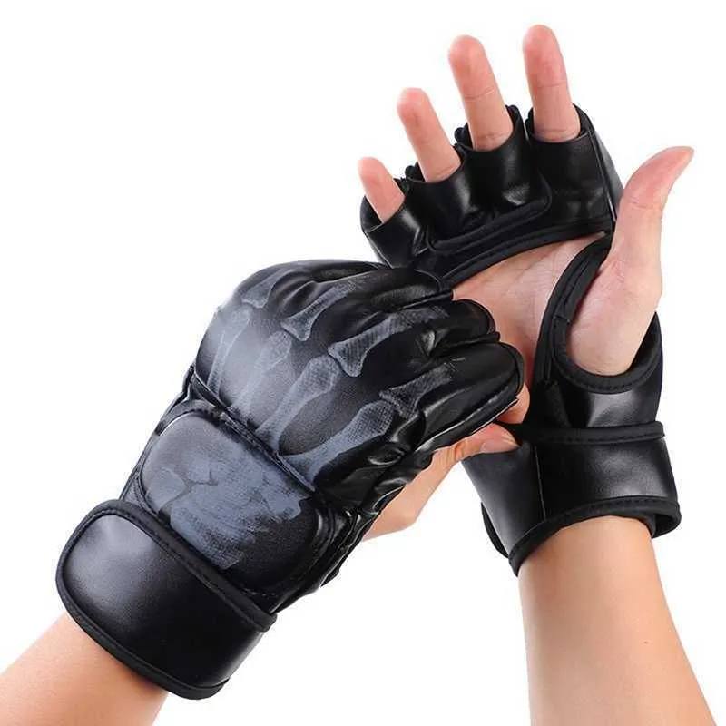 Equipo de protección Medios dedos Guantes de lucha MMA Cómodos Fácil de usar Durable rdy Transpirabilidad Guantes de boxeo para hombres HKD230718