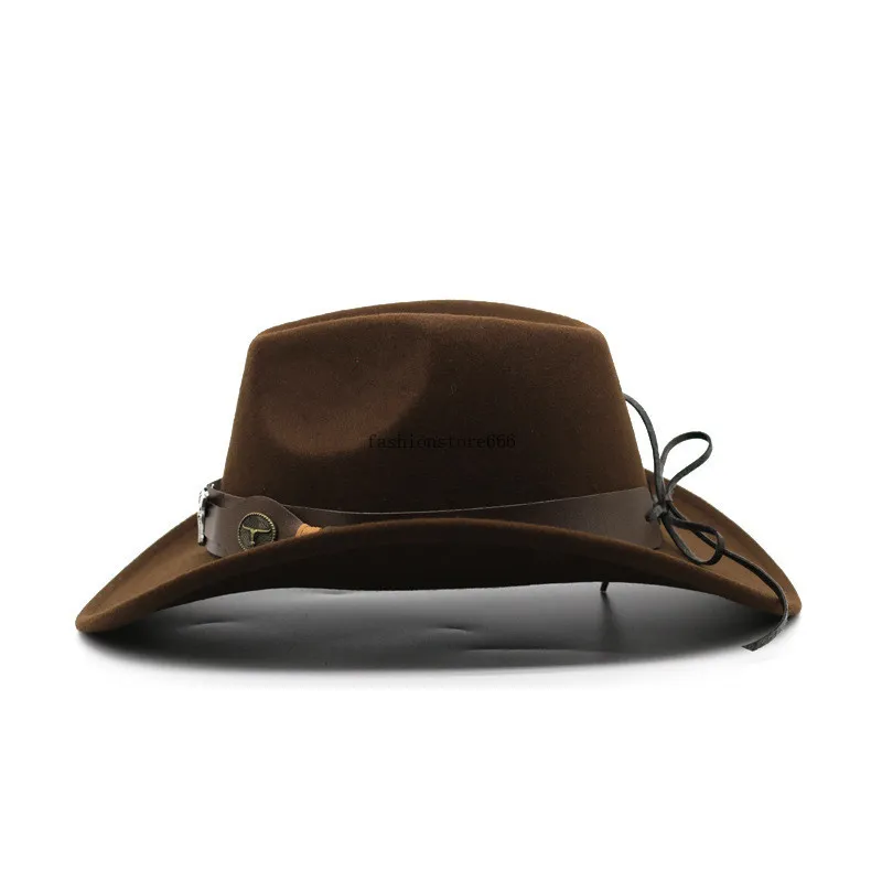 Western  Top Hat for Women Men Fedora Hats Fedoras Vintage Felt Cap Autumn Winter Caps Trilby 